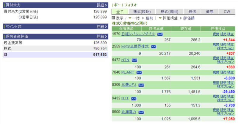 資産運用結果51：2024-09-26（日経+1,055円）