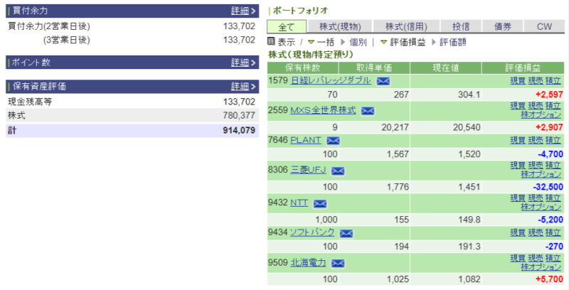 資産運用結果52：2024-09-27（日経+903円）