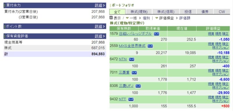 資産運用結果39：2024-09-06（日経-265円）