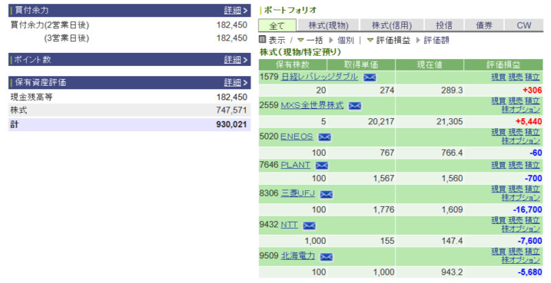 資産運用結果73：2024-10-29（日経+298円） 