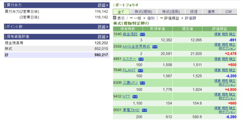 資産運用結果85：2024-11-15（日経-円）